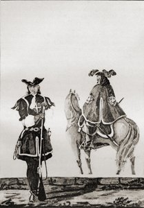 Gezelschap van musketiers van koning Lodewijk XIV, uit 